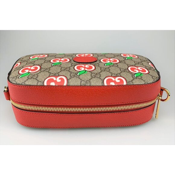 NIB Gucci GG Supreme & Red Leather Apple Shoulder Bag - Picture 7 of 15